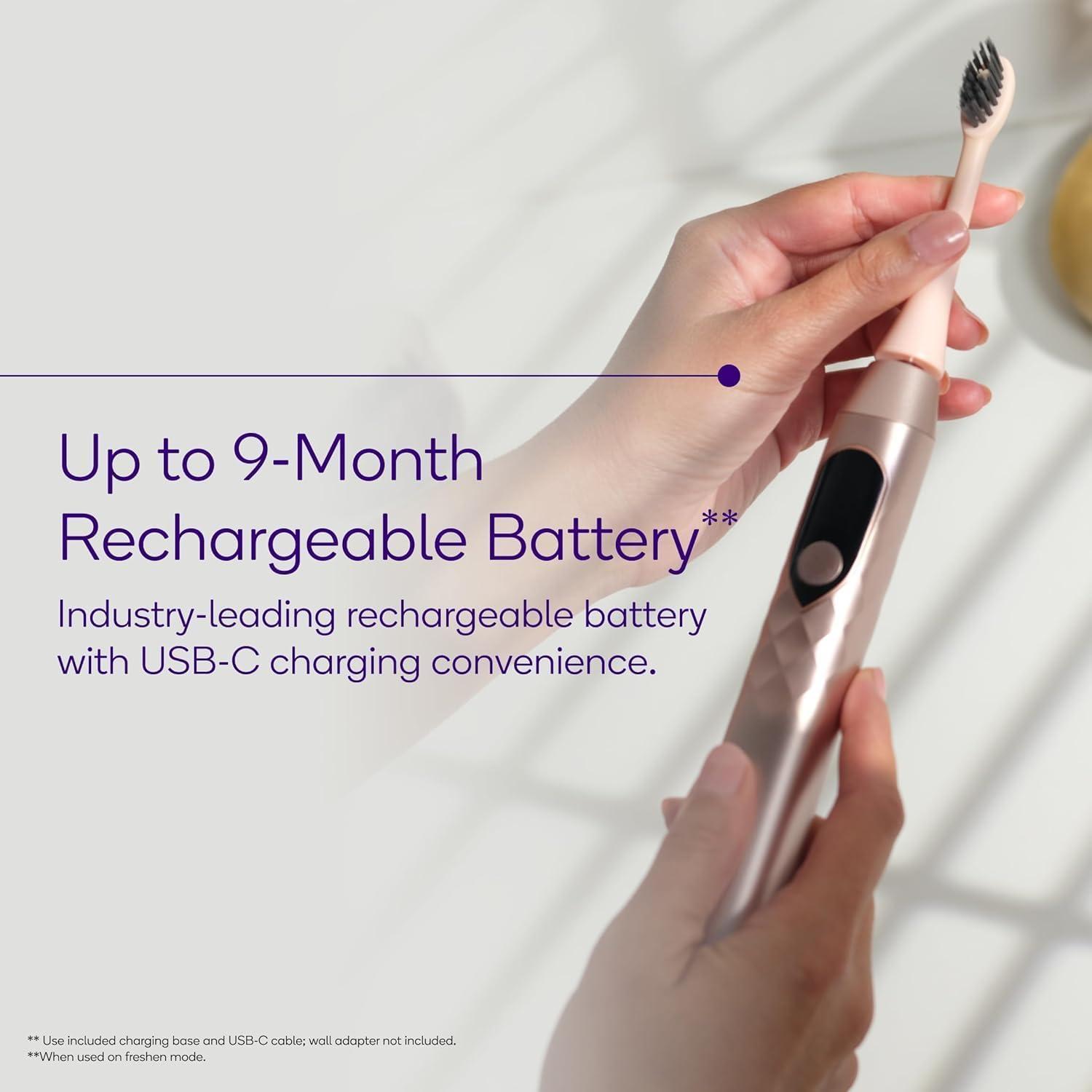 image:imageBurst Pro Sonic Advanced Electric Toothbrush for Adults Rose Gold Soft Bristles 33000 Vibrations LongLasting Battery and Multiple Brushing ModesRose Gold
