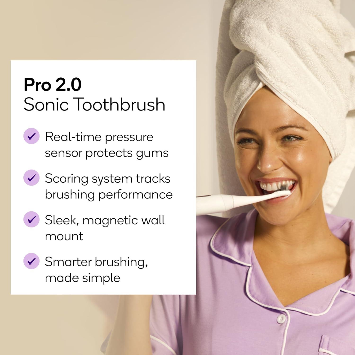 image:imageBurst Pro Sonic Advanced Electric Toothbrush for Adults Rose Gold Soft Bristles 33000 Vibrations LongLasting Battery and Multiple Brushing ModesWhite
