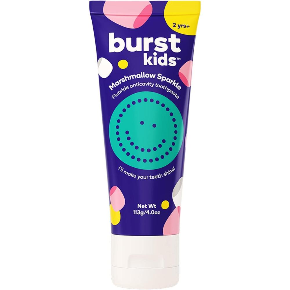 image:imageBURST Bubblegum Bonanza Kids Toothpaste with Fluoride 4oz  Great Tasting  Flavored for Children amp Toddlers  Anticavity  Dye Free amp Vegan  Safe for Kids Ages 2Marshmallow Fluoride