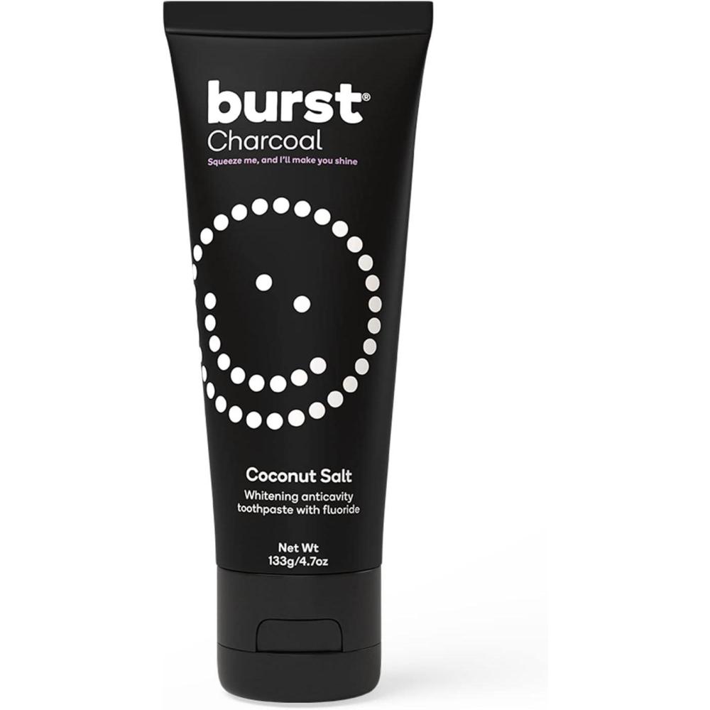 image:imageBURST Charcoal Whitening Toothpaste for Adults 47oz for Sensitive Teeth with Cavity Fighting Fluoride amp Xylitol Vegan Gluten amp SLS Free Coconut SaltCharcoal Coconut Salt