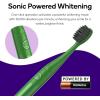 Burst Nova Toothbrush (2 Pack/Blue & Green) | Sonic Powered Teeth Whitening | Super-Soft Bristles | 18000 VPM | 2 Minute Timer | Aluminum Handle | Replaceable Brush Head | Compact Size | AAA Battery(Pink & Green)