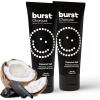 BURST Charcoal Whitening Toothpaste for Adults (4.7oz) | for Sensitive Teeth with Cavity Fighting Fluoride & Xylitol |Vegan | Gluten & SLS Free | Coconut Salt(Charcoal: Coconut Salt 2 Pack)