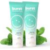 BURST Charcoal Whitening Toothpaste for Adults (4.7oz) | for Sensitive Teeth with Cavity Fighting Fluoride & Xylitol |Vegan | Gluten & SLS Free | Coconut Salt(Fluoride-Free: Wild Mint 2 Pack)