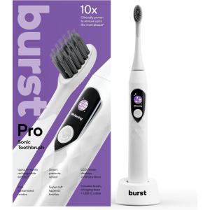 Burst Pro Sonic Advanced Electric Toothbrush for Adults (Rose Gold) | Soft Bristles | 33,000 Vibrations | Long-Lasting Battery and Multiple Brushing Modes(White)