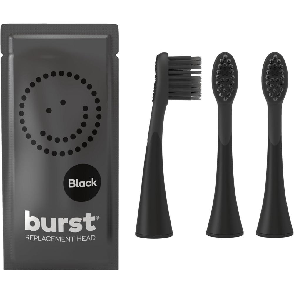 image:imageBURST Genuine Replacement Heads for Original Sonic Electric Toothbrush White3 Pack Ultra Soft Bristles for a Deep Clean Stain amp Plaque RemovalBlack
