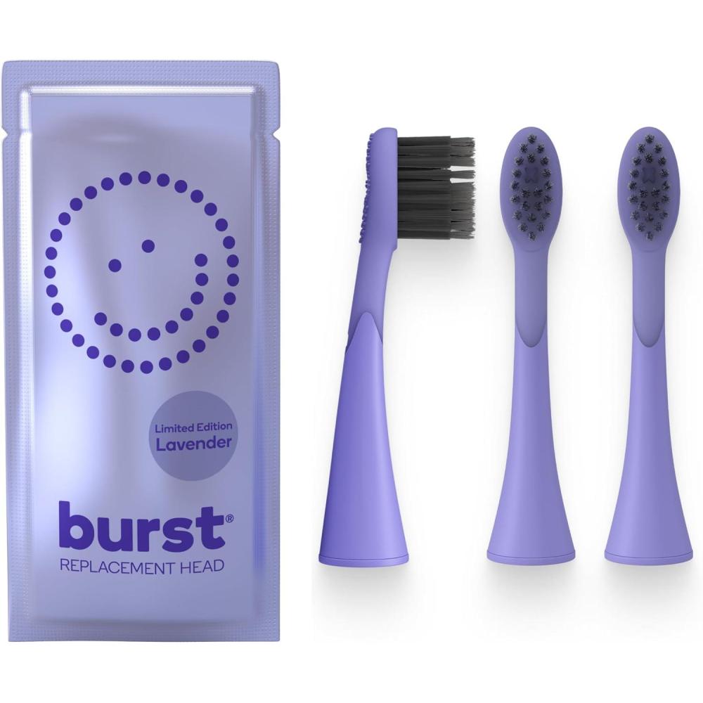 image:imageBURST Genuine Replacement Heads for Original Sonic Electric Toothbrush White3 Pack Ultra Soft Bristles for a Deep Clean Stain amp Plaque RemovalLavender