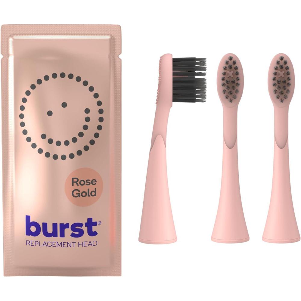 image:imageBURST Genuine Replacement Heads for Original Sonic Electric Toothbrush White3 Pack Ultra Soft Bristles for a Deep Clean Stain amp Plaque RemovalRose Gold