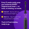 BURST Genuine Replacement Heads for Original Sonic Electric Toothbrush (White/3 Pack) | Ultra Soft Bristles for a Deep Clean | Stain & Plaque Removal(Black)
