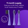 BURST Genuine Replacement Heads for Original Sonic Electric Toothbrush (White/3 Pack) | Ultra Soft Bristles for a Deep Clean | Stain & Plaque Removal(Lavender)
