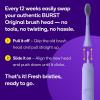 BURST Genuine Replacement Heads for Original Sonic Electric Toothbrush (White/3 Pack) | Ultra Soft Bristles for a Deep Clean | Stain & Plaque Removal(Lavender)