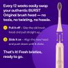 BURST Genuine Replacement Heads for Original Sonic Electric Toothbrush (White/3 Pack) | Ultra Soft Bristles for a Deep Clean | Stain & Plaque Removal(Rose Gold)