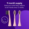 BURST Genuine Replacement Heads for Original Sonic Electric Toothbrush (White/3 Pack) | Ultra Soft Bristles for a Deep Clean | Stain & Plaque Removal(Rose Gold)