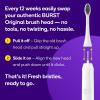 BURST Genuine Replacement Heads for Original Sonic Electric Toothbrush (White/3 Pack) | Ultra Soft Bristles for a Deep Clean | Stain & Plaque Removal(White)
