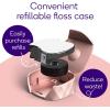 BURST Refillable Dental Floss Dispenser Set – Mint Eucalyptus Scent – Charcoal Coated, Expanding Floss – Stain-Absorbing, Woven Tooth Floss – Black Case + 32 Yards Charcoal Floss