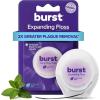 BURST Expanding Dental Floss (Mint Eucalyptus/160 Yards) | Stain Absorbing & Woven Teeth Floss with Xylitol Coating to Fight Cavities | Vegan | Paraben Free Expanding Floss(120 Foot (Pack of 1))
