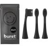 BURST Genuine Replacement Heads for Original Sonic Electric Toothbrush (White/3 Pack) | Ultra Soft Bristles for a Deep Clean | Stain & Plaque Removal(Black)
