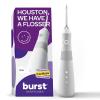 Burst Electric Water Flosser for Teeth Cleaning (3 Modes/Black) | Cordless | Plaque Removal Between Braces & Dental Work | Portable Floss | Refillable 110mL Tank(White)