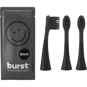 BURST Genuine Replacement Heads for Original Sonic Electric Toothbrush (White/3 Pack) | Ultra Soft Bristles for a Deep Clean | Stain & Plaque Removal(Black)
