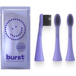 BURST Genuine Replacement Heads for Original Sonic Electric Toothbrush (White/3 Pack) | Ultra Soft Bristles for a Deep Clean | Stain & Plaque Removal(Lavender)