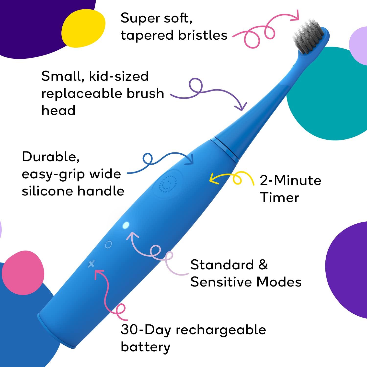 image:imageBURST Genuine Replacement Heads for Kids Electric Toothbrush Green3 Pack Perfect Fit Ultra Soft Bristles 9 Months of SupplyPink