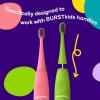 BURST Genuine Replacement Heads for Kids Electric Toothbrush (Green/3 Pack) | Perfect Fit | Ultra Soft Bristles | 9 Months of Supply(Cocomelon Pink)
