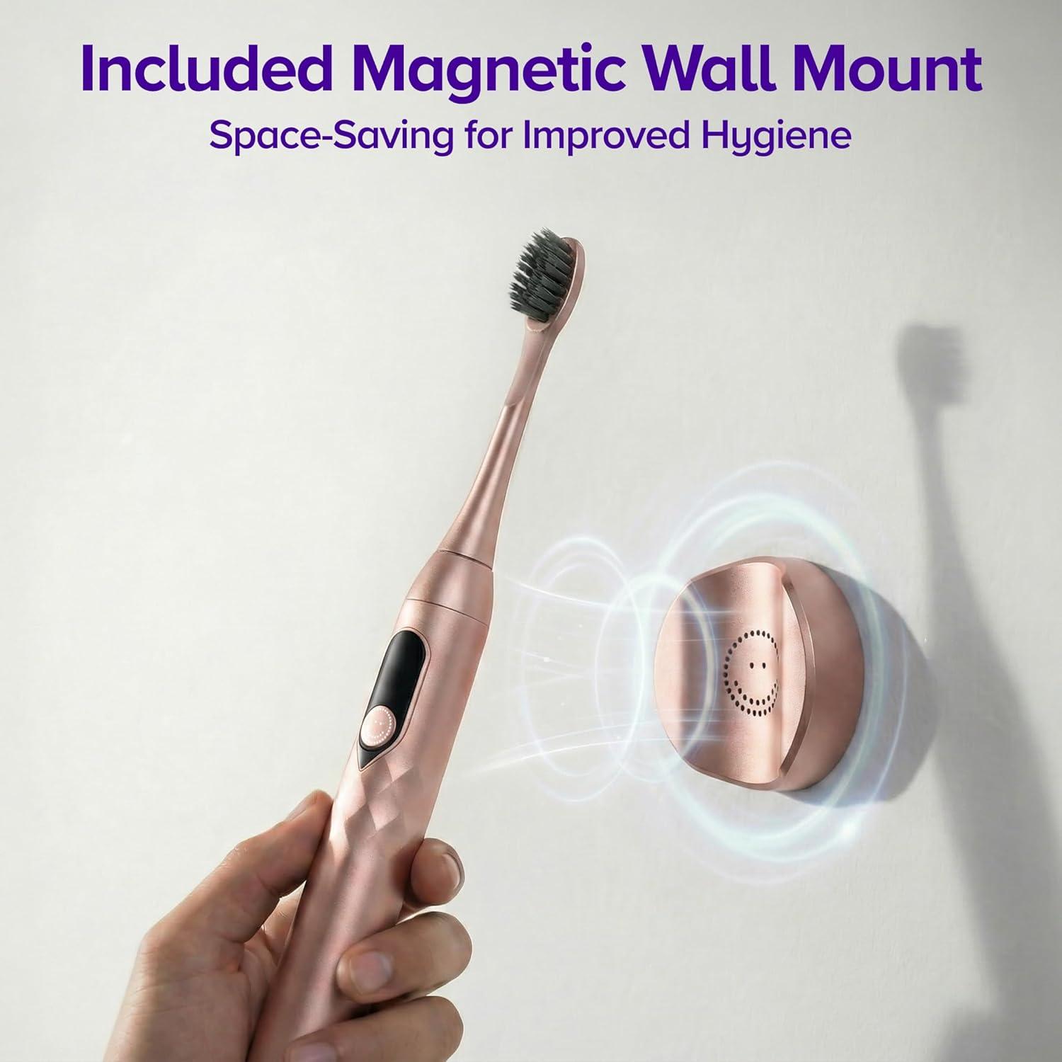 image:imageBurst Pro Sonic Advanced Electric Toothbrush for Adults Black Soft Bristles 33000 Vibrations LongLasting Battery and Multiple Brushing ModesRose Gold