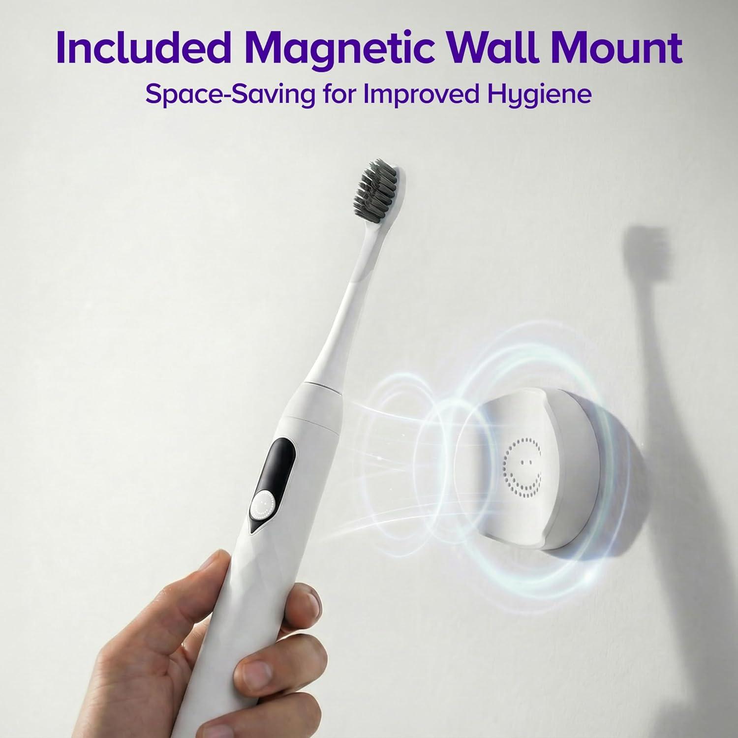 image:imageBurst Pro Sonic Advanced Electric Toothbrush for Adults Black Soft Bristles 33000 Vibrations LongLasting Battery and Multiple Brushing ModesWhite