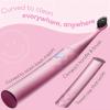 Burst Curve Sonic Electric Toothbrush for Adults (Cobalt Blue) | Slim Travel Brush with Cover | Ultra Soft Bristles | Up to 2 Month Rechargeable Battery | Two Modes & Timer(Blush Pink)