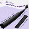 Burst Curve Sonic Electric Toothbrush for Adults (Cobalt Blue) | Slim Travel Brush with Cover | Ultra Soft Bristles | Up to 2 Month Rechargeable Battery | Two Modes & Timer(Black)