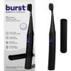Burst Curve Sonic Electric Toothbrush for Adults (Cobalt Blue) | Slim Travel Brush with Cover | Ultra Soft Bristles | Up to 2 Month Rechargeable Battery | Two Modes & Timer(Black)