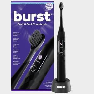 Burst Pro Sonic Advanced Electric Toothbrush for Adults (Black) | Soft Bristles | 33,000 Vibrations | Long-Lasting Battery and Multiple Brushing Modes(Black)