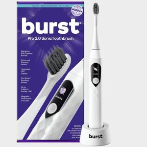 Burst Pro Sonic Advanced Electric Toothbrush for Adults (Black) | Soft Bristles | 33,000 Vibrations | Long-Lasting Battery and Multiple Brushing Modes(White)