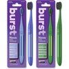 Burst Nova Toothbrush (2 Pack/Red & Orange) | Sonic Powered Teeth Whitening | Super-Soft Bristles | 18000 VPM | 2 Minute Timer | Aluminum Handle | Replaceable Brush Head | Compact Size | AAA Battery(Blue & Green)
