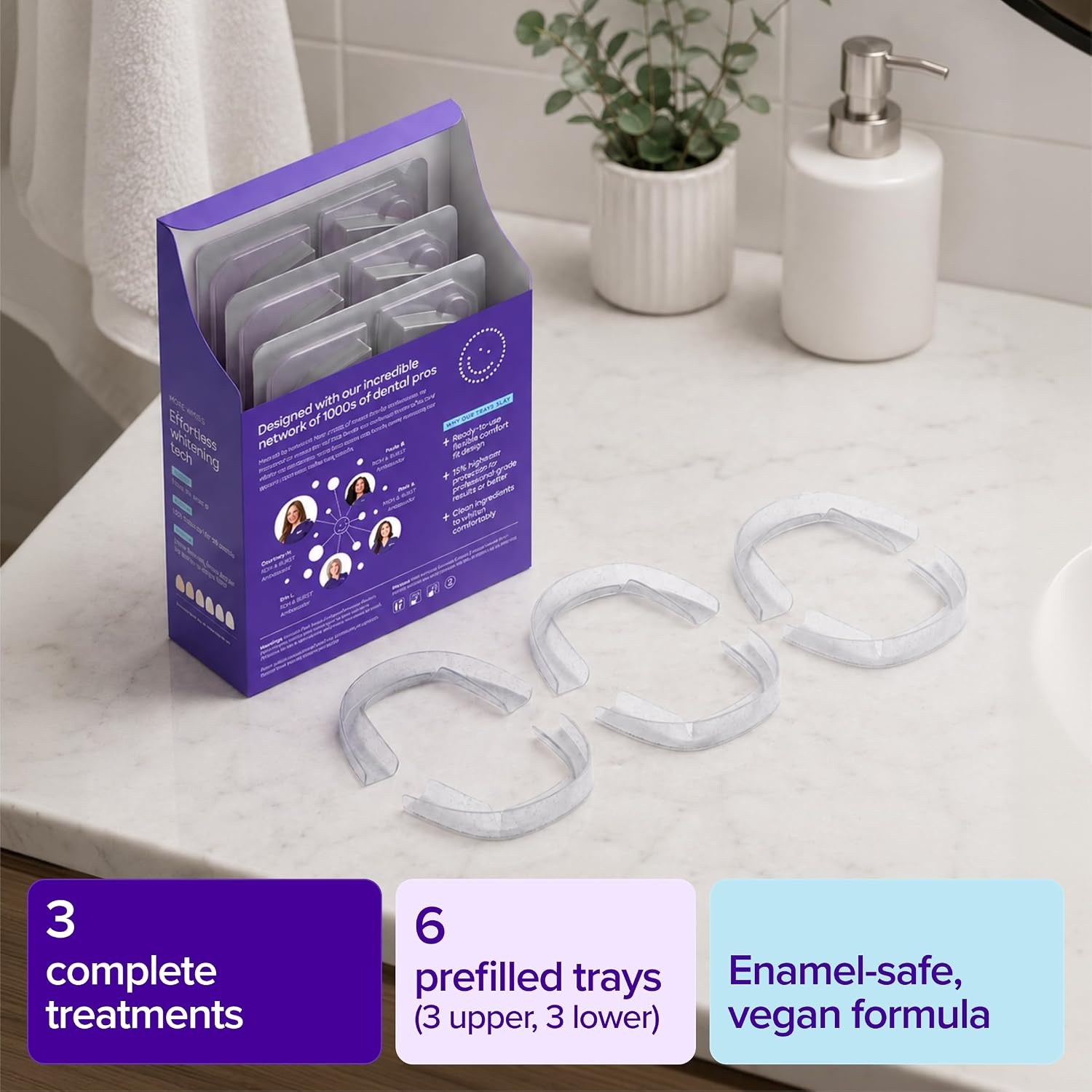 image:imageBURST Prefilled Teeth Whitening Trays 6 Trays3 Treatments 15 Hydrogen Peroxide for ProfessionalLevel Results Flexible 360 Teeth Whitening Gel Trays Aloe Coconut amp Xylitol Blend Teeth Trays