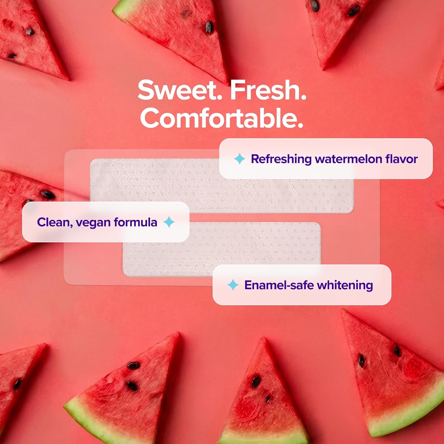 image:imageBURST Sensitive Teeth Whitening Strips Watermelon 20 Strips10 Treatments Each with 1 Upper1 Lower Visible Results in 15 Minutes NoSlip Grip EnamelSafe Whitening KitWatermelon