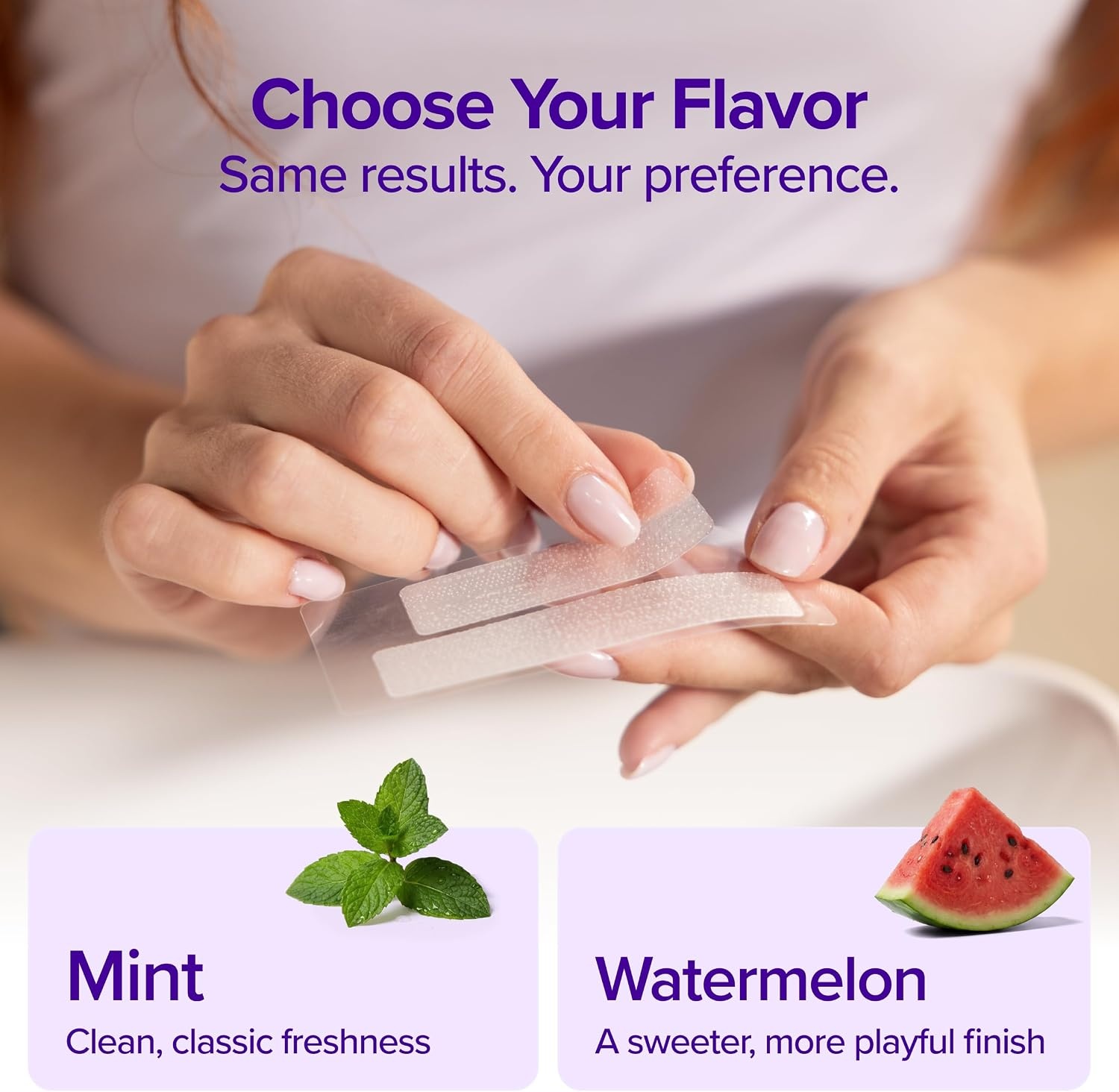 image:imageBURST Sensitive Teeth Whitening Strips Watermelon 20 Strips10 Treatments Each with 1 Upper1 Lower Visible Results in 15 Minutes NoSlip Grip EnamelSafe Whitening KitMint