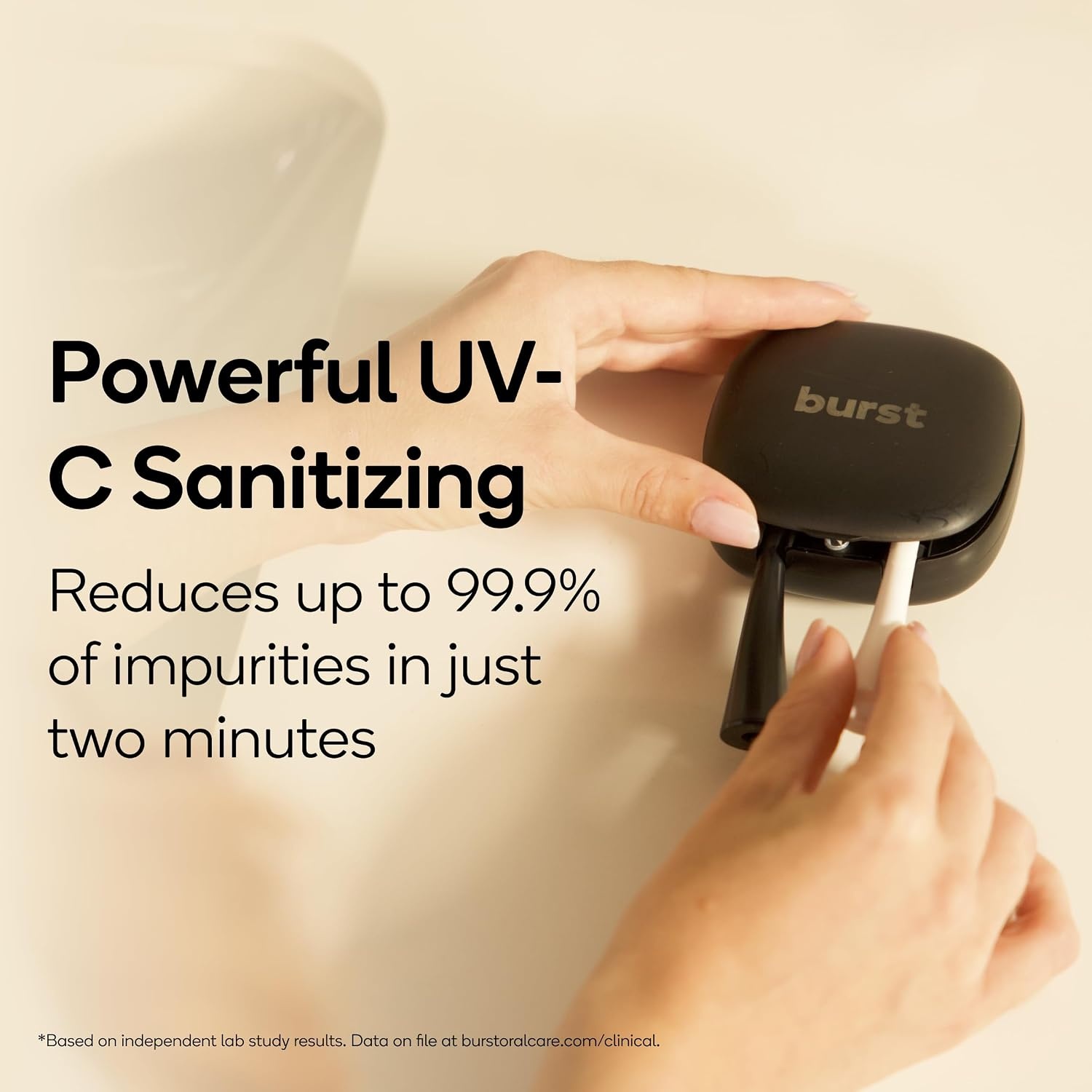 image:imageBURST UV Toothbrush Sanitizer White UVC Light Technology Dual Toothbrush Cleaner in 2 Minutes USBC Rechargeable Sleek Home amp Travel Design Toothbrush Sanitizer and Holder